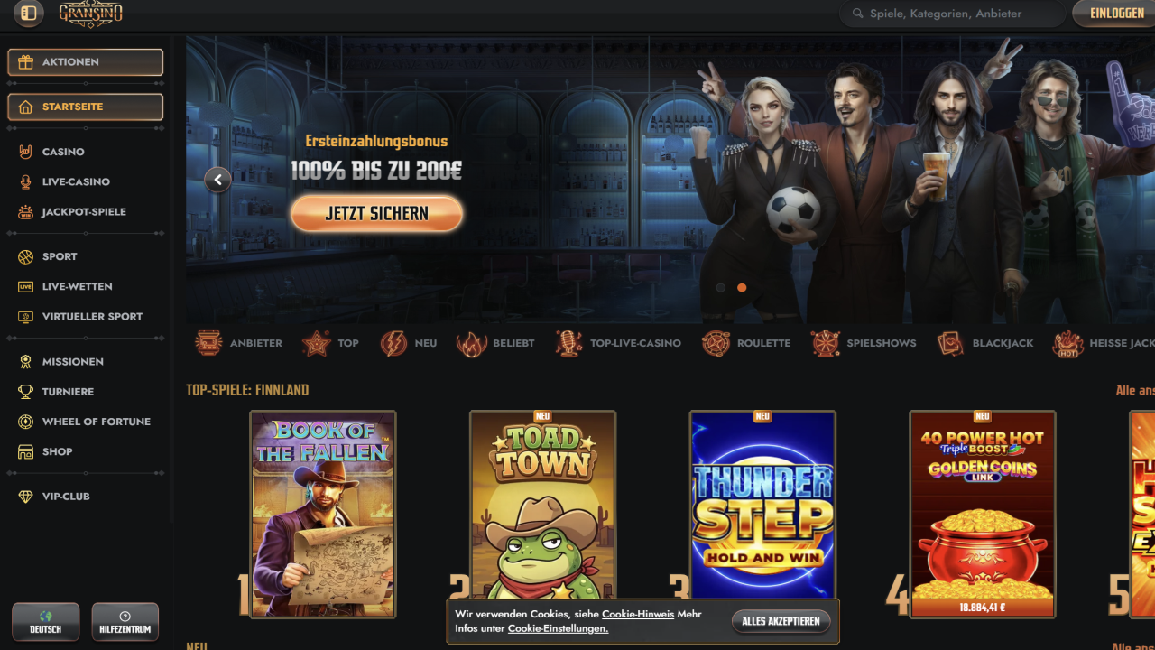 Gransino Casino website
